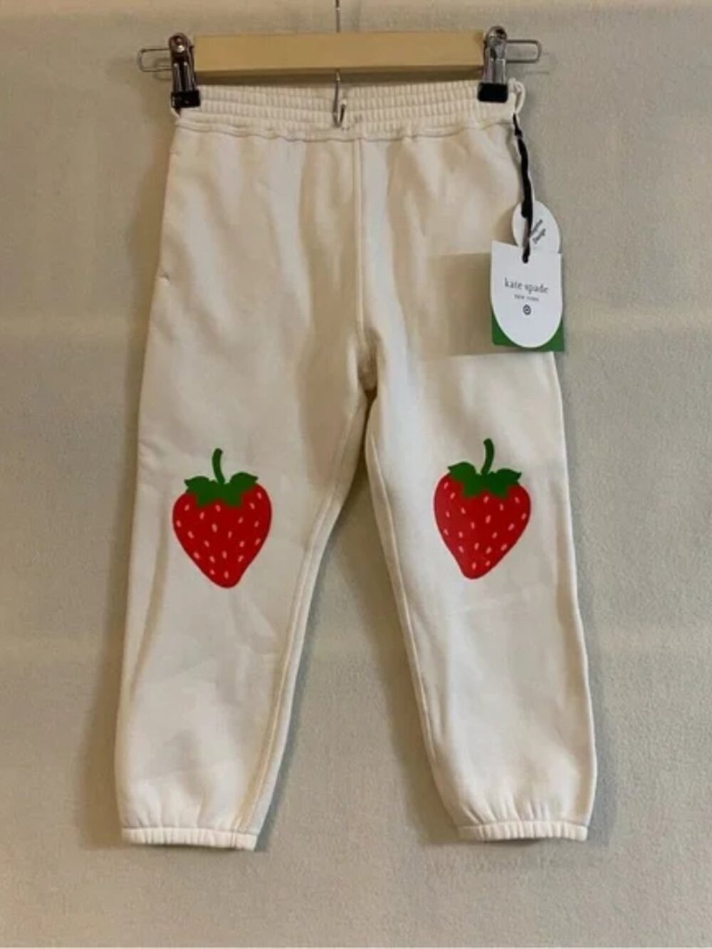 Kate Spade x Target 3T cream strawberry knees sweatpants joggers
